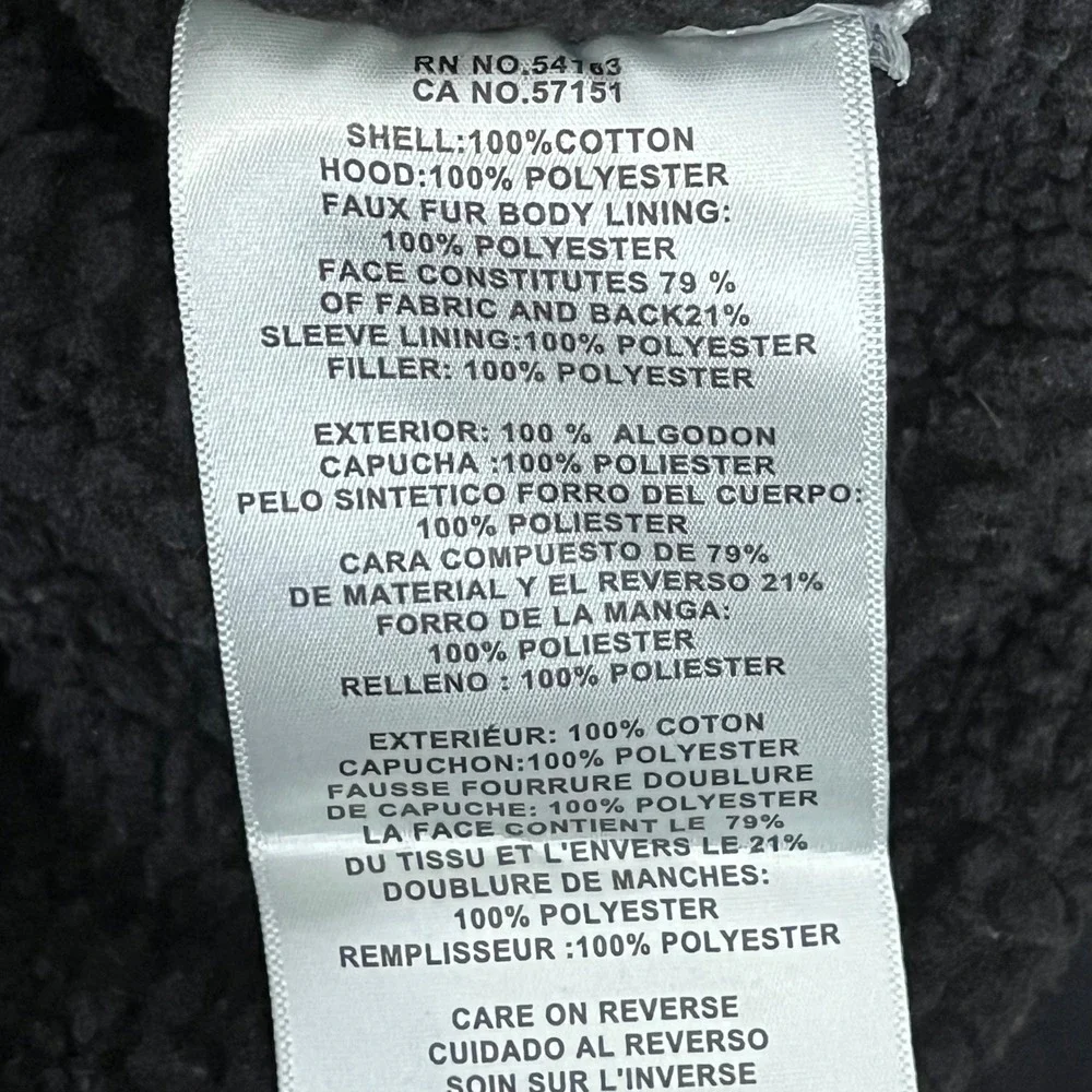 Levi's Black Cotton Hooded Utility Jacket Sherpa Lined Trucker Mens‎ Size XL